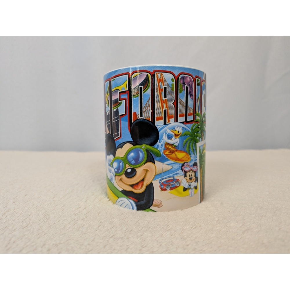 Disney California Coffee Mug Jerry Leigh Mickey Mouse Minnie Goofy Donald Duck